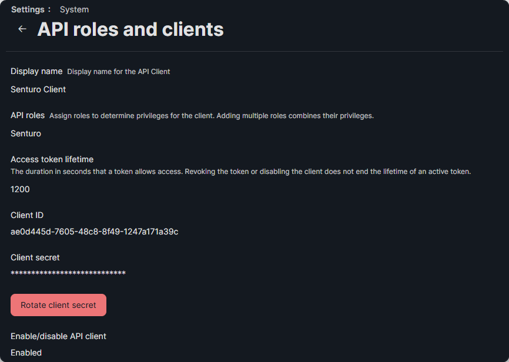 Generate and copy client secret in Jamf Pro