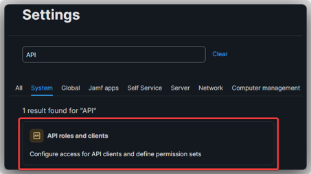 API Roles and Clients.